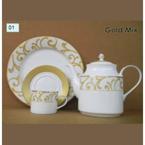 Porcelain Tea Set - Gold Mix