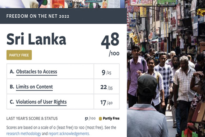 Global index indicates Internet freedom in Sri Lanka improves slightly