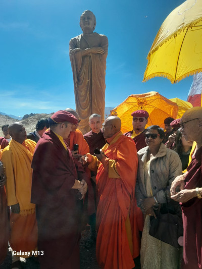 A statue of Agarika Dharmapala in the capital of Ladakh, India