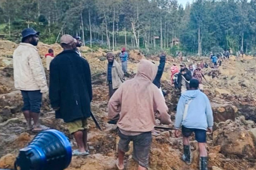 Huge landslide strikes remote village in Papua New Guinea, with 100 people feared dead