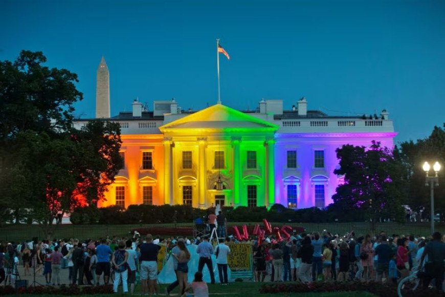 White House lights up with rainbow colors after same-sex marriage bill signing