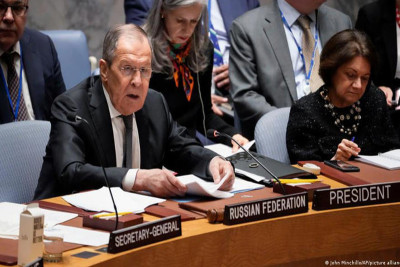 Russia&#039;s foreign minister speaks at UN Security Council