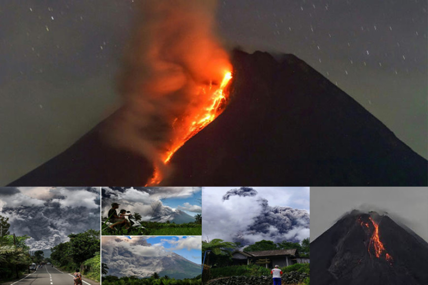 Indonesia&#039;s Merapi volcano erupts, spews hot lava