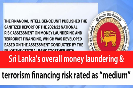 Sri Lanka’s overall money laundering risk rated as “medium
