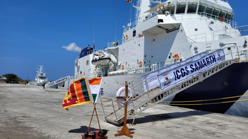 ‘Two Indian Coast Guard Ships anchored Sri Lanka